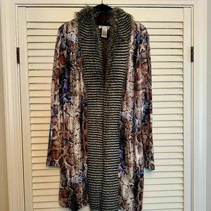 ALBERTO MAKALI Jacket- size M- Faux Fur-Fun addition to any wardrobe!